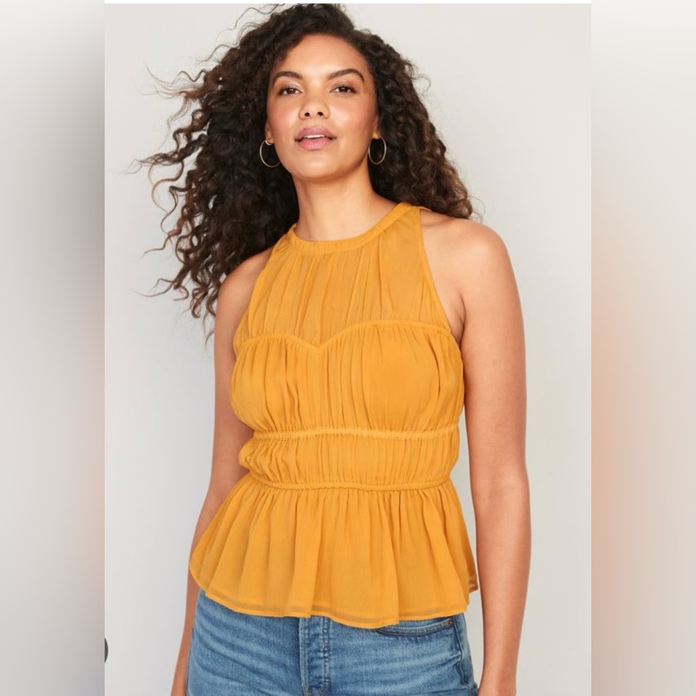 NWT - Old Navy Golden Peplum Top